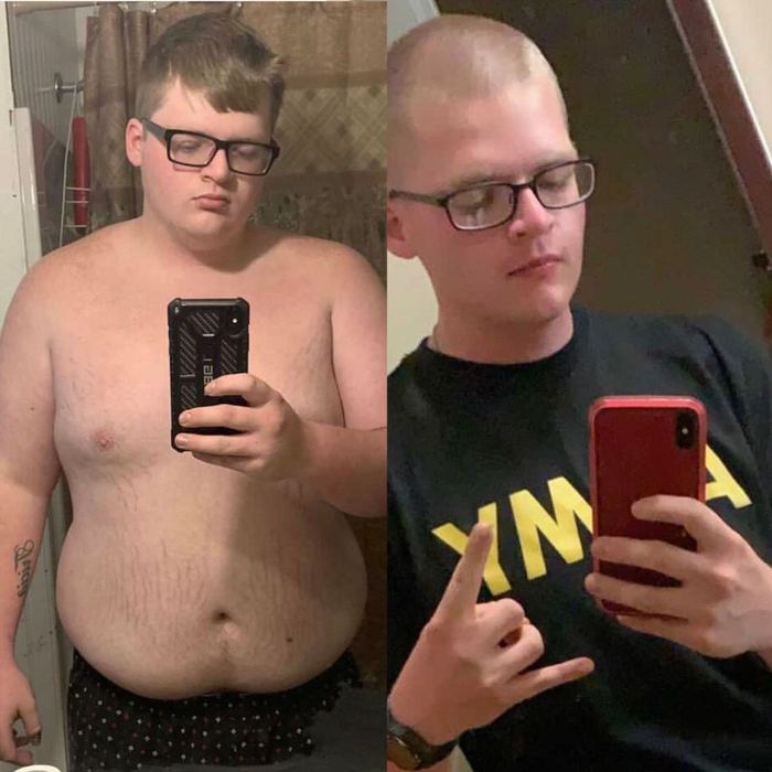 Aaron before and after transformation — 120lbs in 6 Months