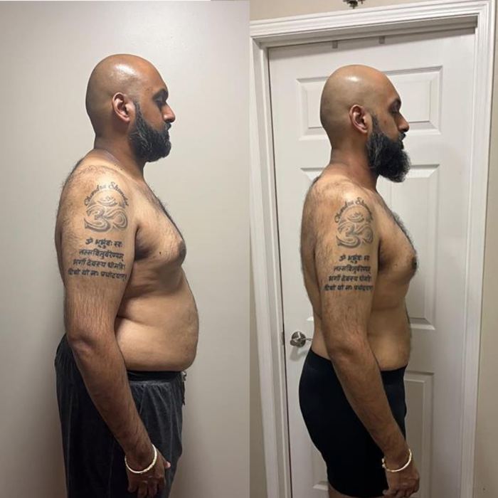 Dave before and after transformation — 50lbs in 3 Months