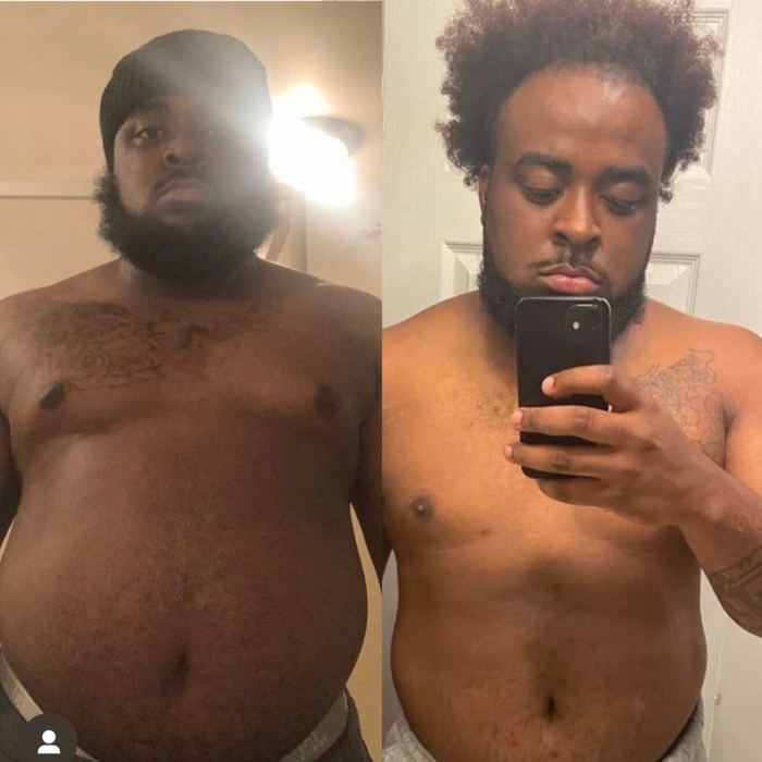 Devin before and after transformation — 60lbs in 3 Months