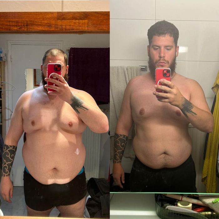 Jonathan before and after transformation — 70lbs in 4 Months