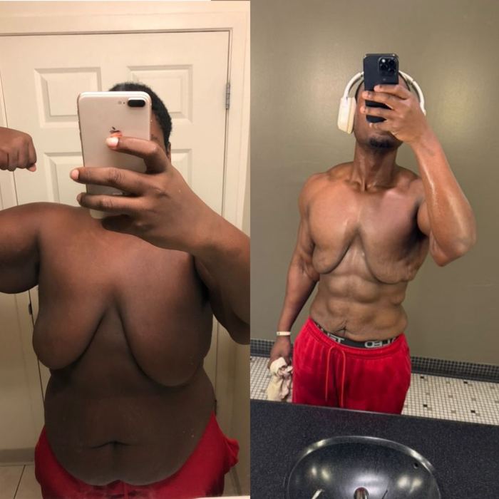 Malik before and after transformation — 170lbs in 16 Months