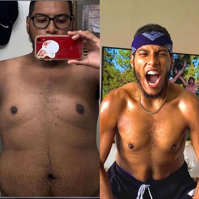 Sean before and after transformation — 100lbs in 6 Months